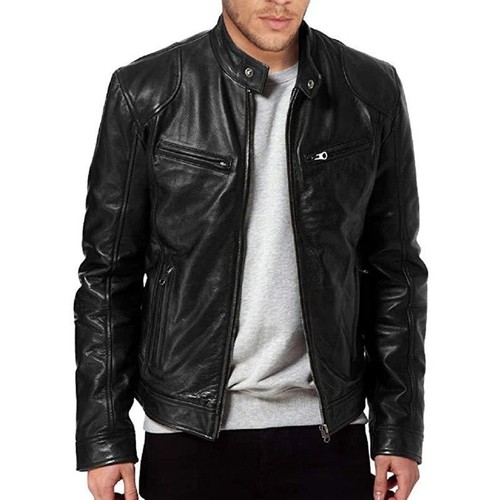 Giacca pelle moto - in,