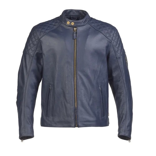 Giacca moto pelle blu - in,