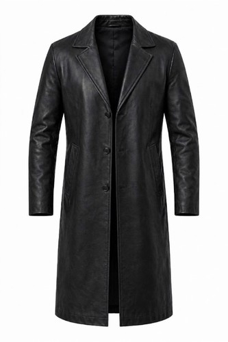 Men genuine leather trench - men,