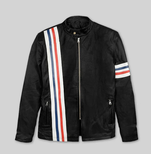 Giacca biker uomo pelle