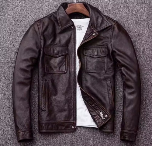 Giacca pelle cool alta - pelle,