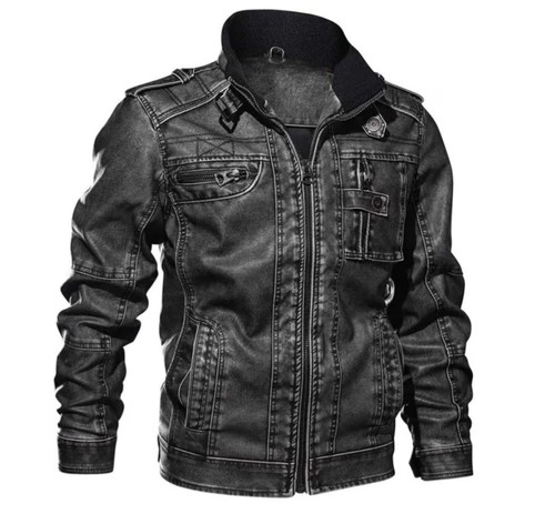 Giacca ecopelle uomo bomber - giacca, in